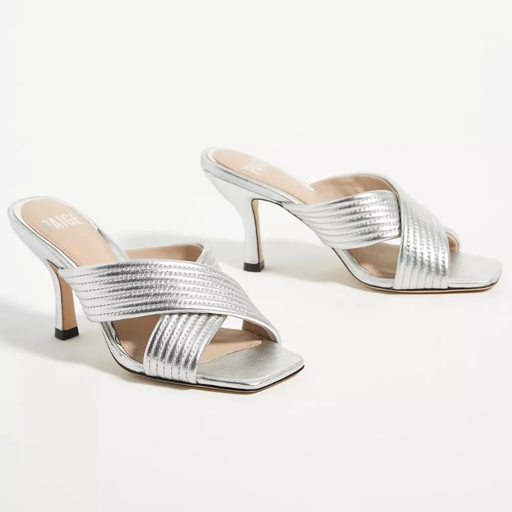 Paige Leigh Open-Toed Silver Heel